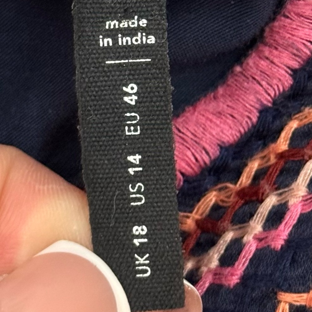 NEW Anthropologie Akemi & Kin Embroidered Southwestern Tribal Boho Dress Size 14 - Picture 14 of 16